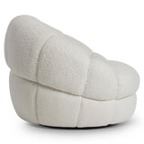 Coco White/Cream Fabric Swivel Chair - Ornate Home