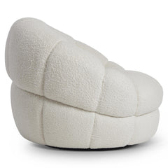 Coco White/Cream Fabric Swivel Chair - Ornate Home