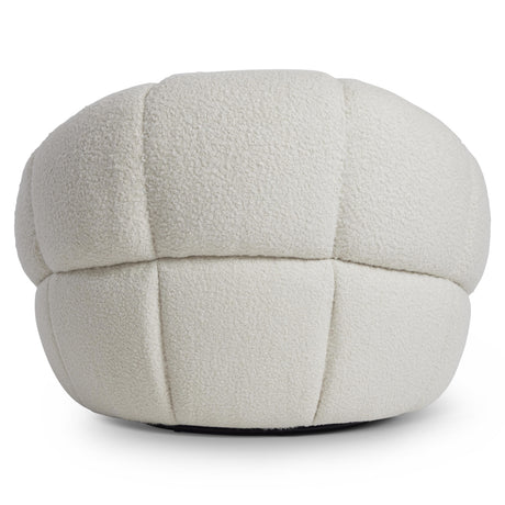 Coco White/Cream Fabric Swivel Chair - Ornate Home