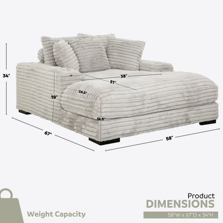 Cocoon Gray Mega Chaise Lounge w/ Dual Cupholders & USB Ports - Ornate Home