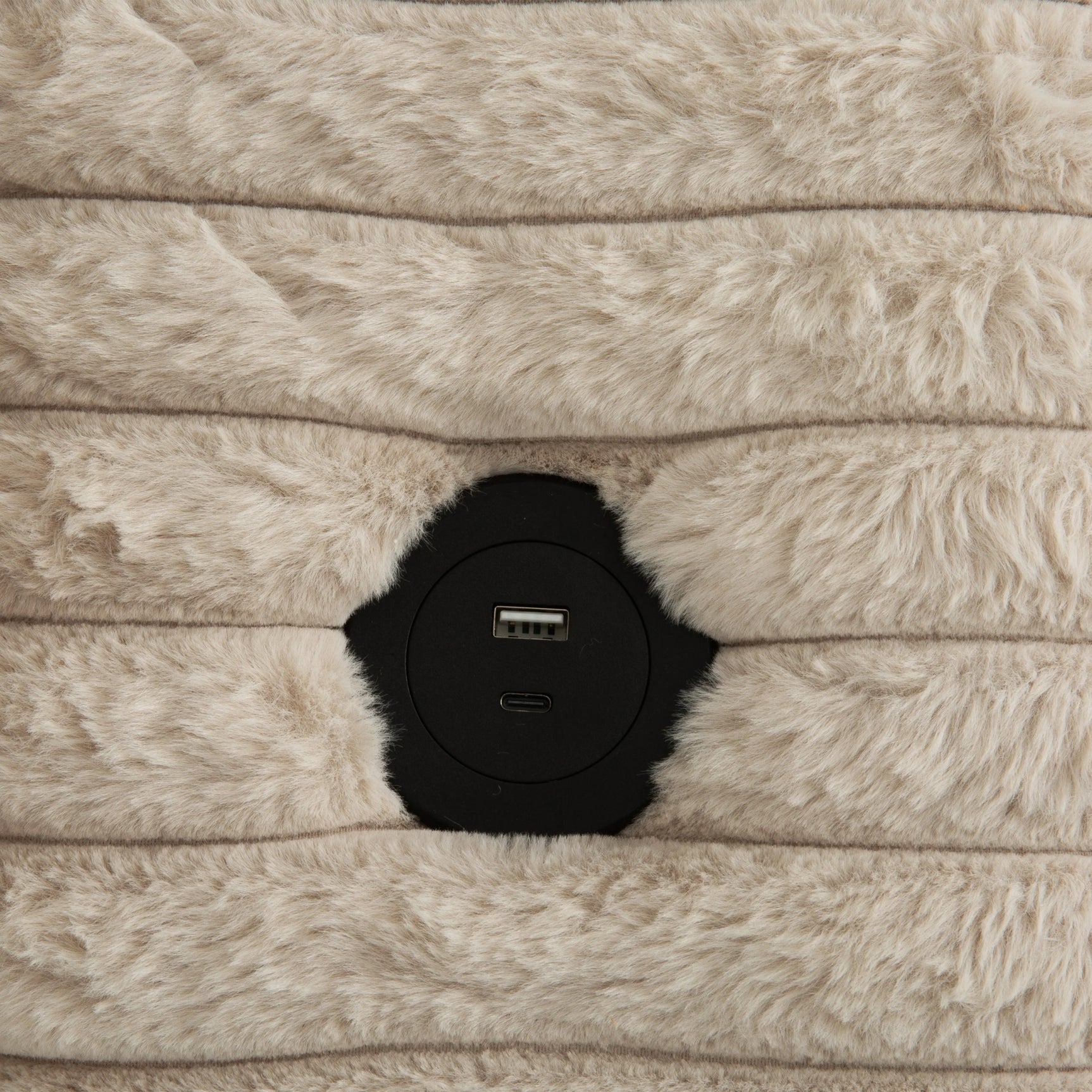 Cocoon Taupe Mega Chaise Lounge w/ Dual Cupholders & USB Ports - Ornate Home