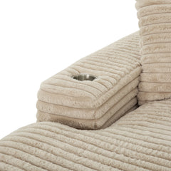 Cocoon Taupe Mega Chaise Lounge w/ Dual Cupholders & USB Ports - Ornate Home