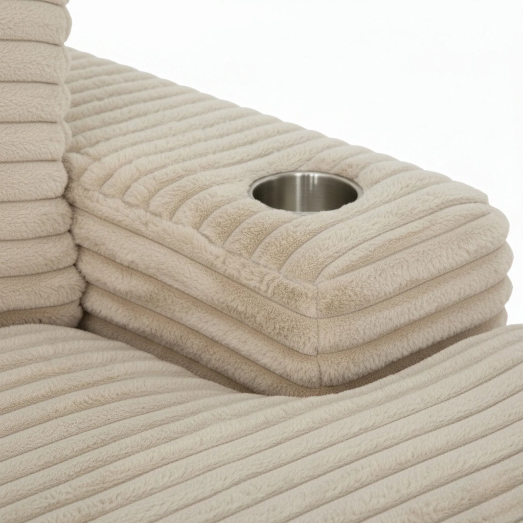 Cocoon Taupe Mega Chaise Lounge w/ Dual Cupholders & USB Ports - Ornate Home