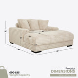 Cocoon Taupe Mega Chaise Lounge w/ Dual Cupholders & USB Ports - Ornate Home