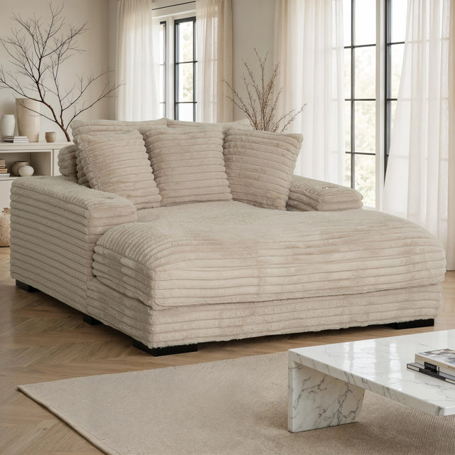 Cocoon Taupe Mega Chaise Lounge w/ Dual Cupholders & USB Ports - Ornate Home