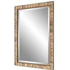 Cocos Coconut Shell Gold/Woodtone Mirror - Ornate Home