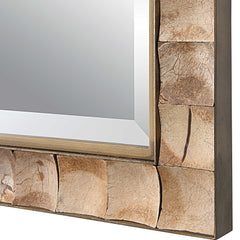 Cocos Coconut Shell Gold/Woodtone Mirror - Ornate Home
