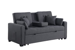 Cody II Dark Gray 70"W Linen Convertible Sleeper Loveseat - Ornate Home