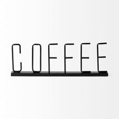Coffee Black Metal Sign - Ornate Home