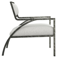Cohen White/Cream Fabric Chair - Ornate Home
