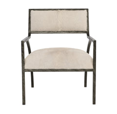 Cohen White/Cream Leather Chair - Ornate Home
