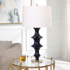 Coil Blue Sculpted Table Lamp - Ornate Home