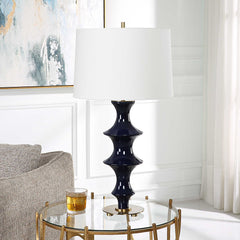 Coil Blue Sculpted Table Lamp - Ornate Home