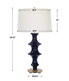 Coil Blue Sculpted Table Lamp - Ornate Home