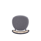 Colbert Dining Chair in Black and Cane with Grey Upholstered Seating (set of 4) - Ornate Home