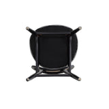 Colbert Dining Chair in Black and Cane with Grey Upholstered Seating (set of 4) - Ornate Home