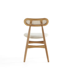 Colbert Dining Chair in Nature and Cane with Oatmeal Upholstered Seating (set of 2) - Ornate Home