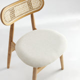 Colbert Dining Chair in Nature and Cane with Oatmeal Upholstered Seating (set of 2) - Ornate Home