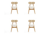 Colbert Dining Chair in Nature and Cane with Oatmeal Upholstered Seating (set of 4) - Ornate Home