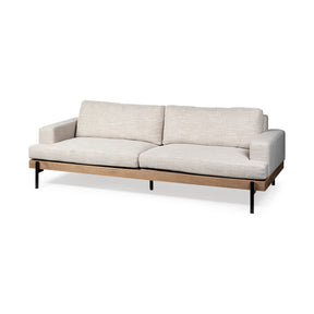 Colburne Beige 95" Upholstered Three Seater Sofa