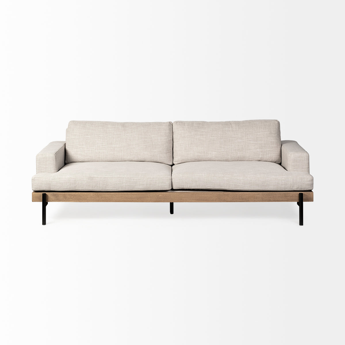 Colburne Beige 95" Upholstered Three Seater Sofa