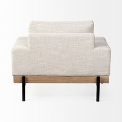 Colburne Beige Fabric with Wood and Iron Frame Accent Chair