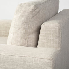 Colburne Beige Fabric with Wood and Iron Frame Accent Chair