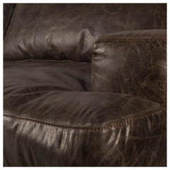 Colburne Brown Leather Body Wood/Iron Frame Club Chair