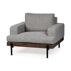 Colburne Gray Fabric with Wood and Iron Frame Accent Chair