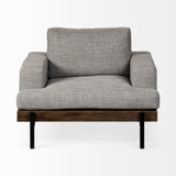 Colburne Gray Fabric with Wood and Iron Frame Accent Chair - Ornate Home