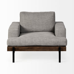 Colburne Gray Fabric with Wood and Iron Frame Accent Chair