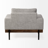 Colburne Gray Fabric with Wood and Iron Frame Accent Chair - Ornate Home
