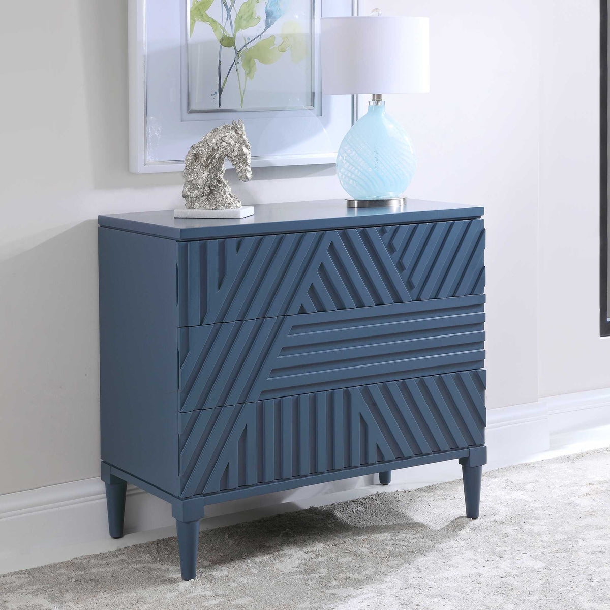 Colby Blue Drawer Chest - Ornate Home