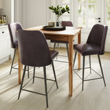 Colby Natural/Dark Brown Counter Dining Table w/ 4 Maddox Stools - Ornate Home