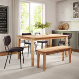 Colby Natural/Dark Brown Rect. Dining Table w/ 4 Owen Chairs - Ornate Home