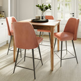 Colby Natural/Light Brown Counter Dining Table w/ 4 Maddox Stools - Ornate Home