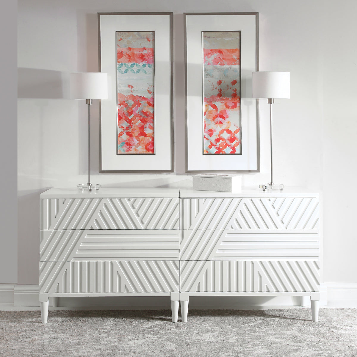 Colby White Drawer Chest - Ornate Home