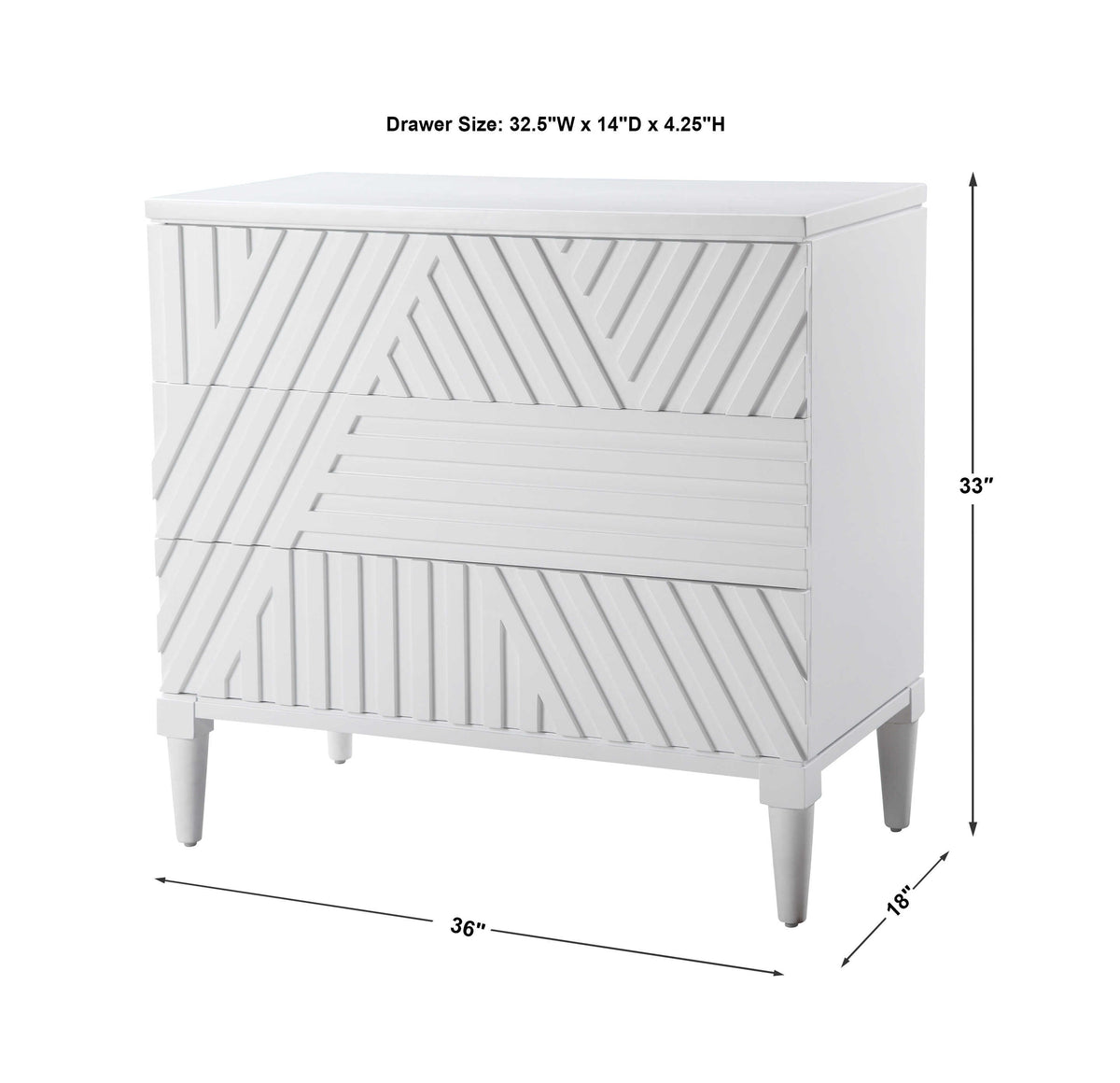 Colby White Drawer Chest - Ornate Home