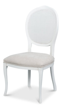 Colchester Cortina White/Taupe Oval Cane Back Side Chair (Set of 2) - Ornate Home