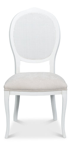 Colchester Cortina White/Taupe Oval Cane Back Side Chair (Set of 2) - Ornate Home