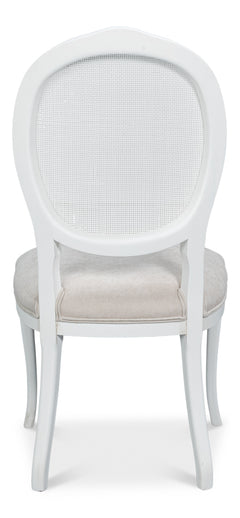 Colchester Cortina White/Taupe Oval Cane Back Side Chair (Set of 2) - Ornate Home