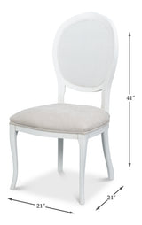 Colchester Cortina White/Taupe Oval Cane Back Side Chair (Set of 2) - Ornate Home