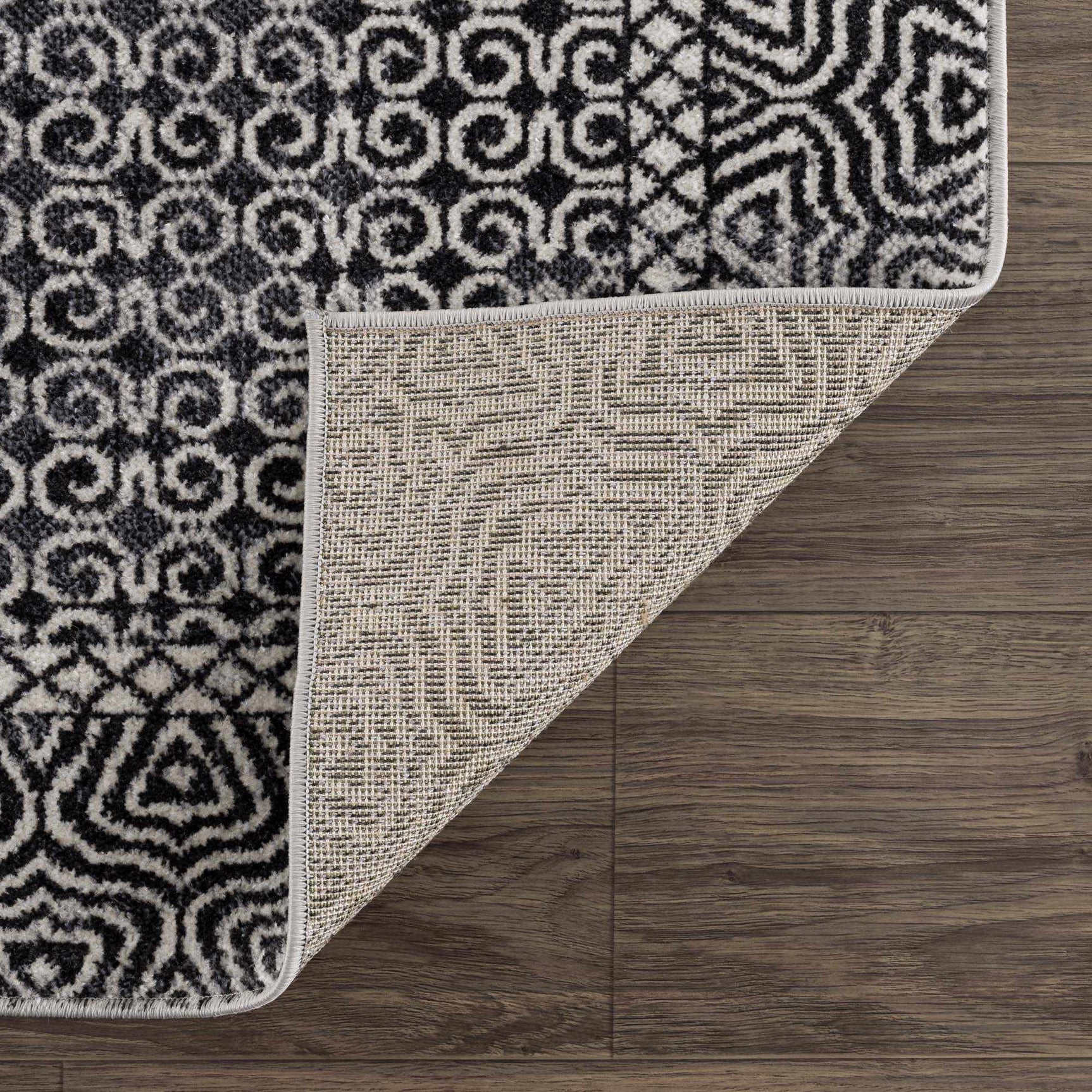 Coledale Black & White Washable Rug - Clearance - Ornate Home