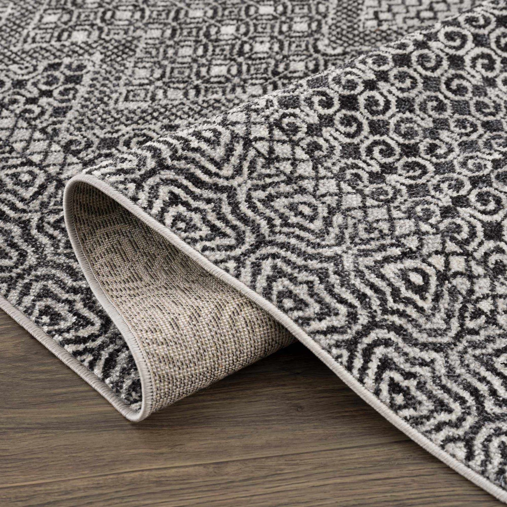 Coledale Black & White Washable Rug - Clearance - Ornate Home