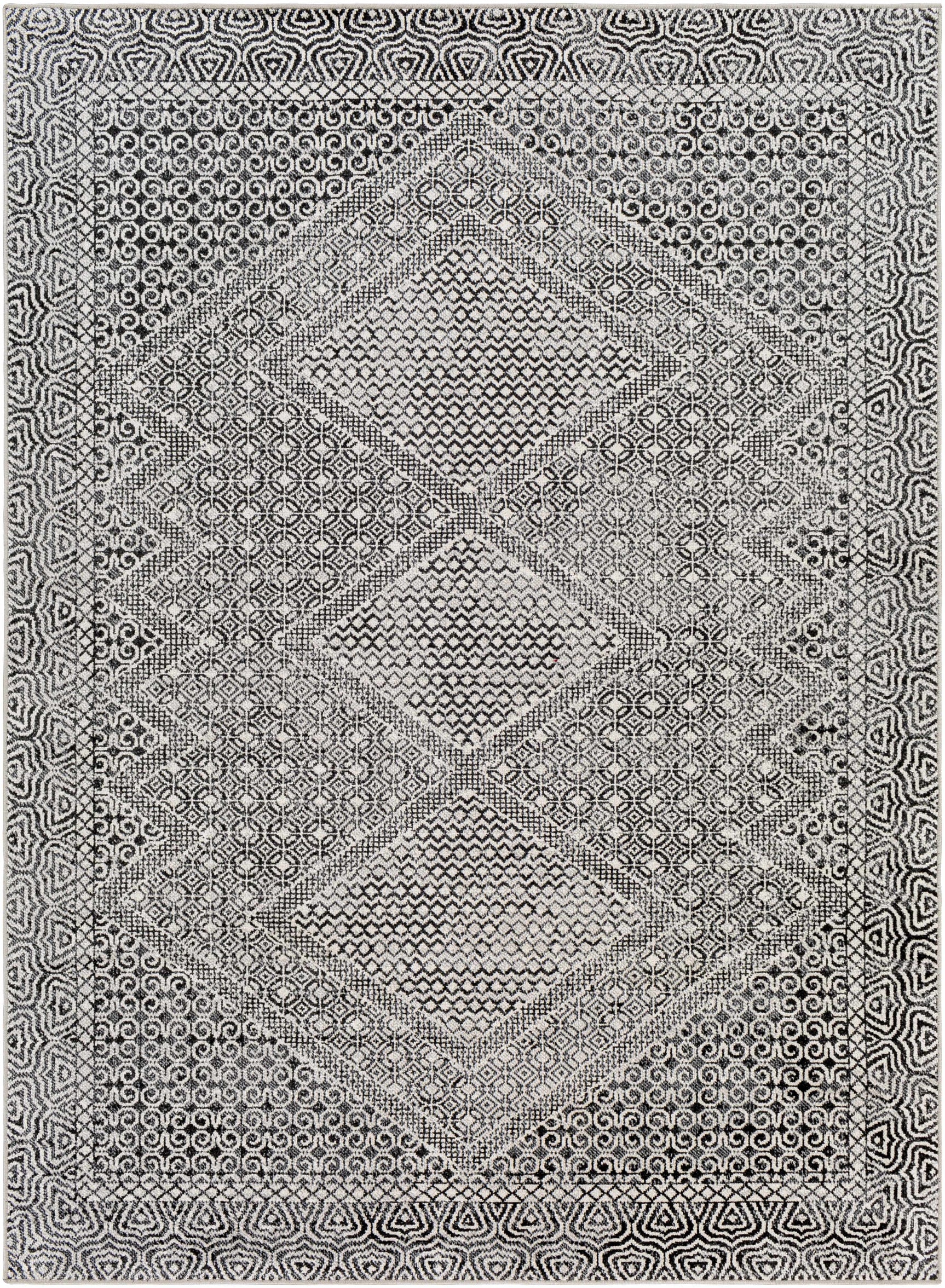 Coledale Black & White Washable Rug - Clearance - Ornate Home