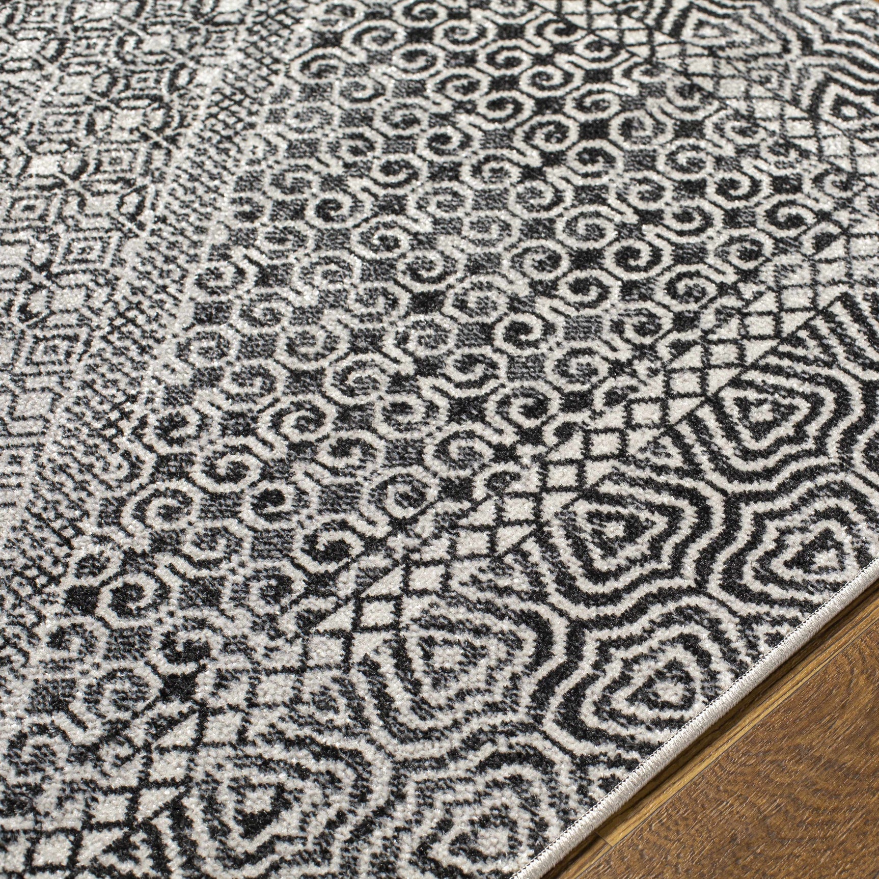 Coledale Black & White Washable Rug - Clearance - Ornate Home
