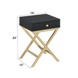 Coleen Black & Brass Side Table - Ornate Home