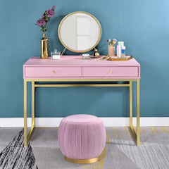 Coleen Pink Vanity Desk w/Mirror & Jewelry Tray - Ornate Home