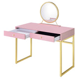 Coleen Pink Vanity Desk w/Mirror & Jewelry Tray - Ornate Home