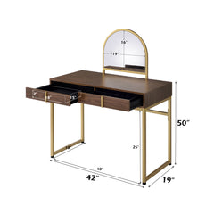 Coleen Walnut Vanity Desk - Ornate Home